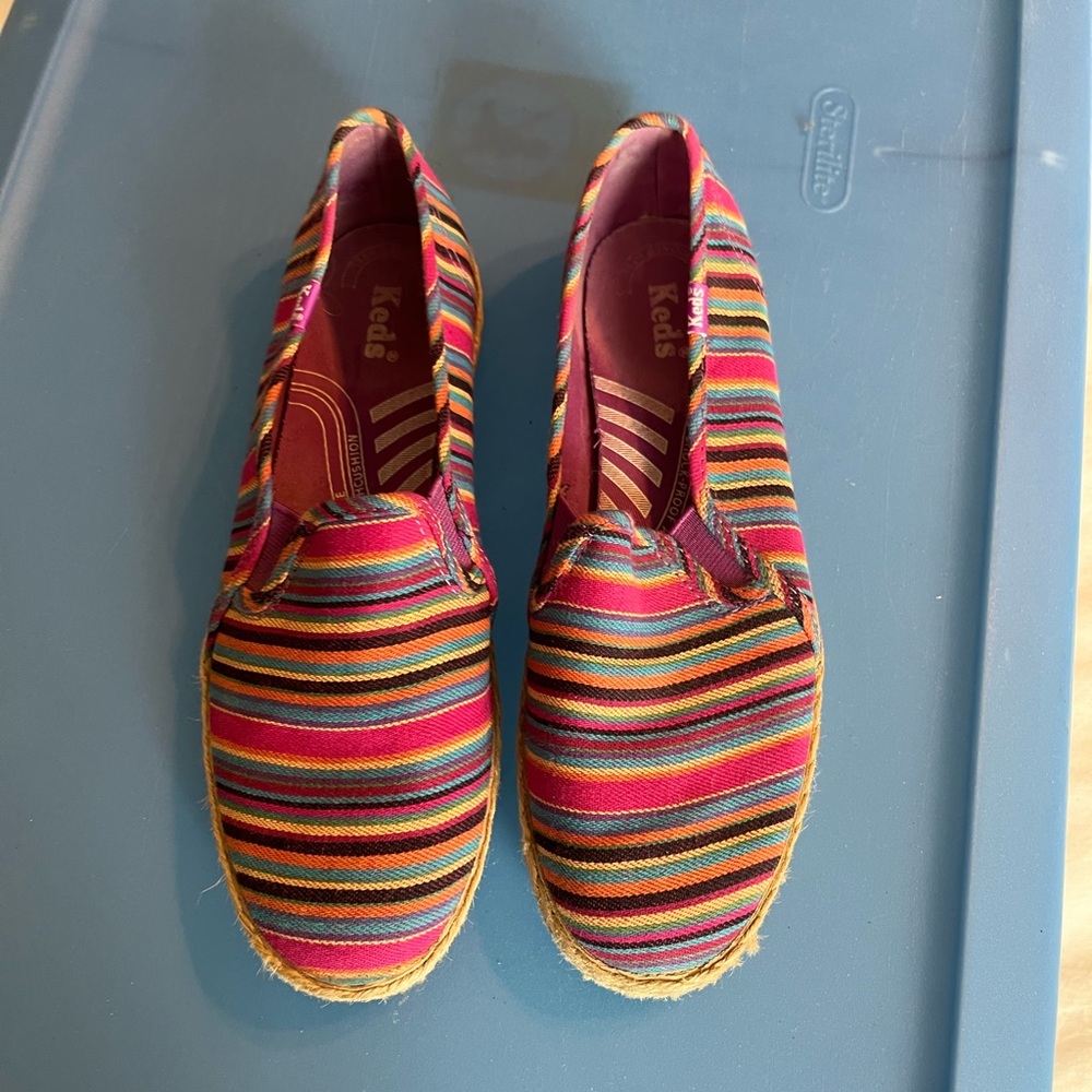 Rainbow canvas Keds!!